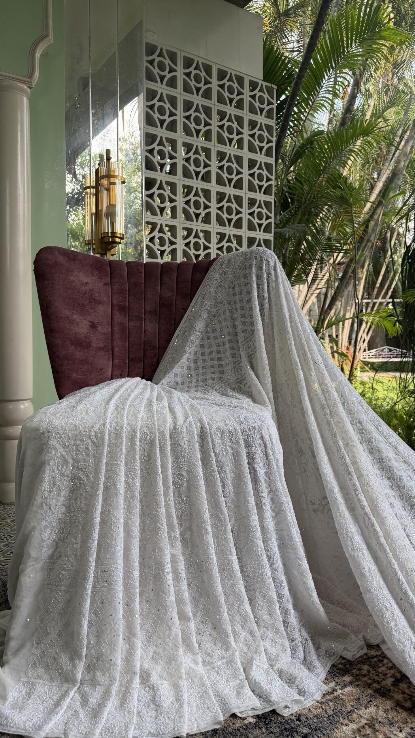 georgette chikankari saree