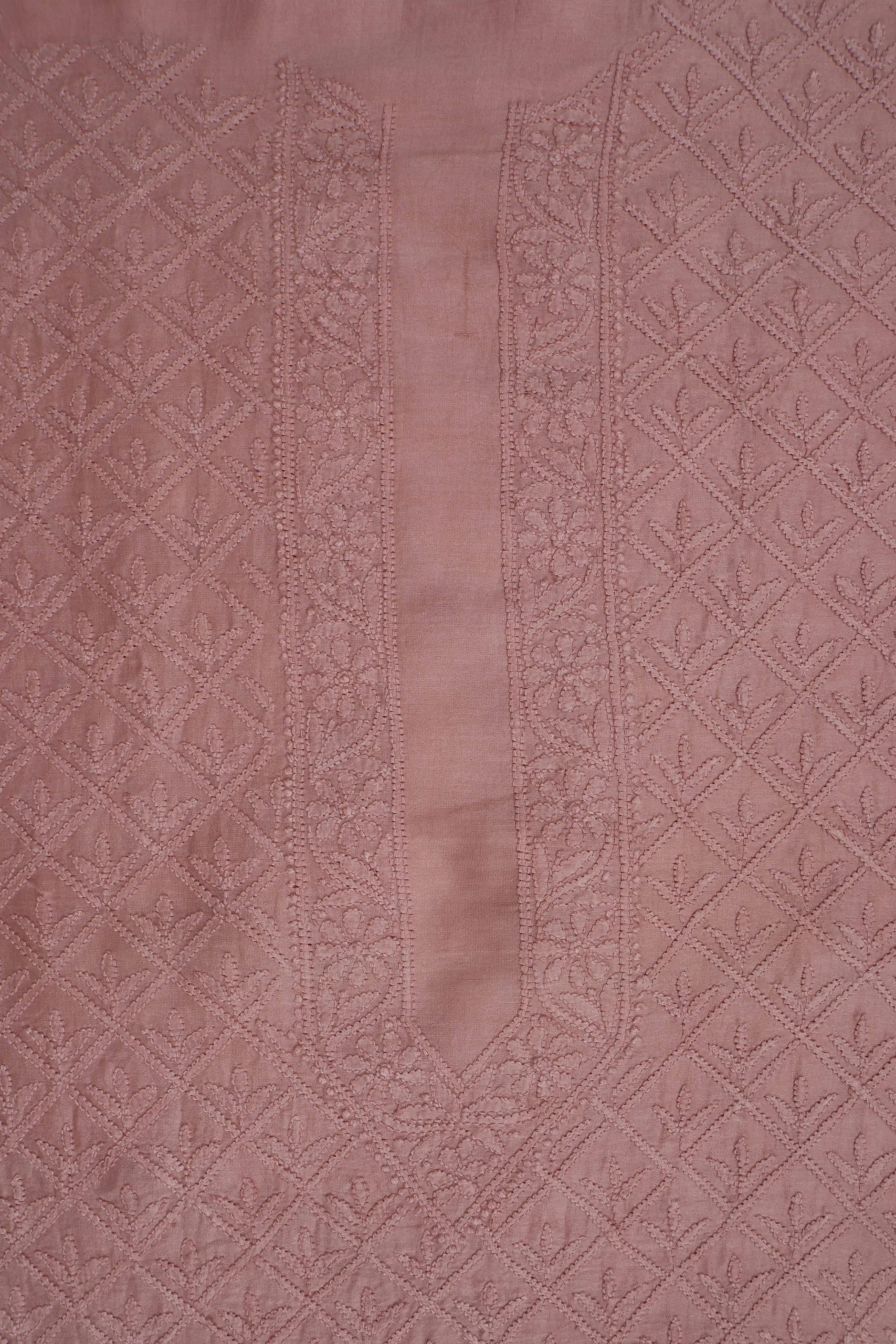 Srajann Hand Embroidered Brown Chanderi Lucknowi Chikankari Unstitched Men's Kurta Piece Srajann Hand Embroidered Brown Chanderi Lucknowi Chikankari Unstitched Men's Kurta Piece