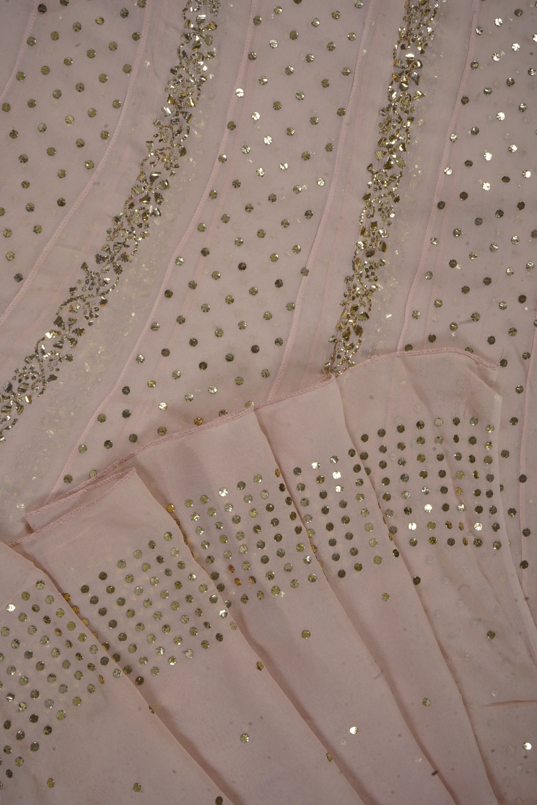 Srajann Hand Embellishment Anarkali Pure Georgette Unstitched Suit only Mukaish